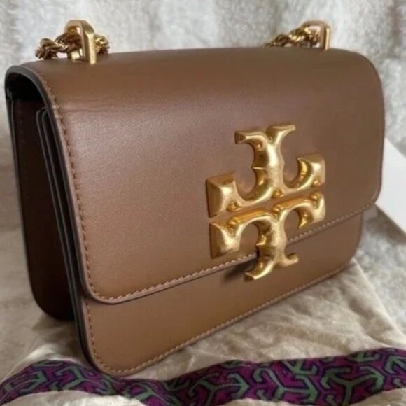 Tory Burch Tan Crossbody Bag with Gold Logo - Picture 3 of 5